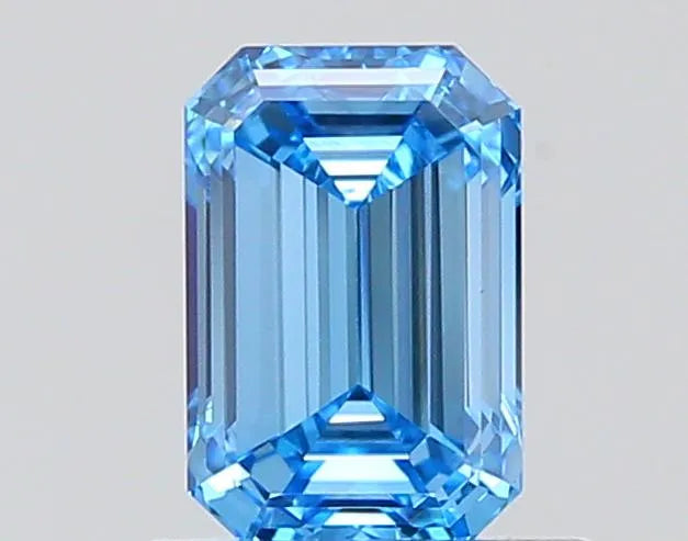 0.71ct Emerald Lab Grown Diamond (Colour Fancy Vivid Blue, Clarity VVS1, IGI Certified)