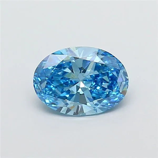 1.03ct Oval Lab Grown Diamond (Colour Fancy Vivid Blue, Clarity VS1, IGI Certified)