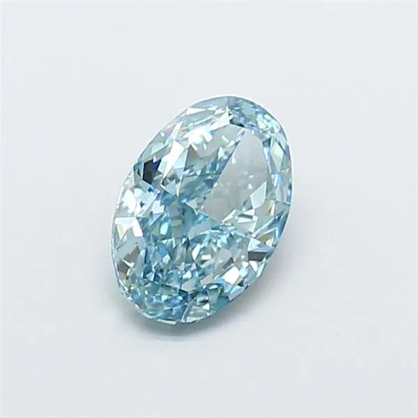 1.10ct Oval Lab Grown Diamond (Colour Fancy Vivid Greenish Blue, Clarity VS1, IGI Certified)