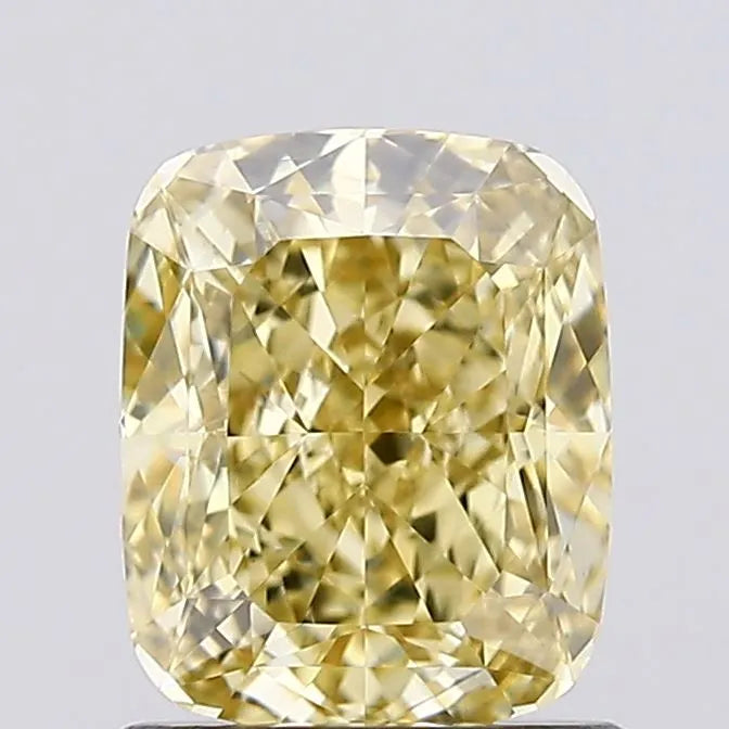 1.25ct Cushion modified Lab Grown Diamond (Colour Fancy Intense Yellow, Clarity VVS2, IGI Certified)
