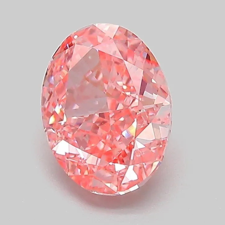 1.53ct Oval Lab Grown Diamond (Colour Fancy Vivid Pink, Clarity VVS2, IGI Certified)
