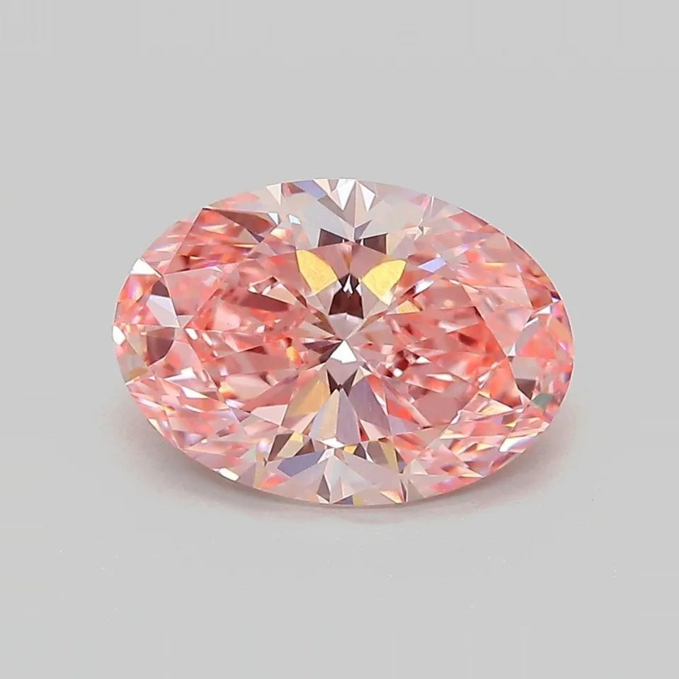 2.45ct Oval Lab Grown Diamond (Colour Fancy Vivid Pink, Clarity VVS2, IGI Certified)