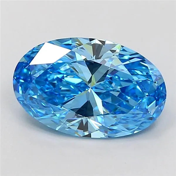 2.53ct Oval Lab Grown Diamond (Colour Fancy Vivid Blue, Clarity VVS2, IGI Certified)