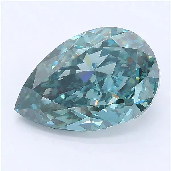 2.68ct Pear Lab Grown Diamond (Colour Fancy Deep Blueish Green, Clarity VVS1, IGI Certified)