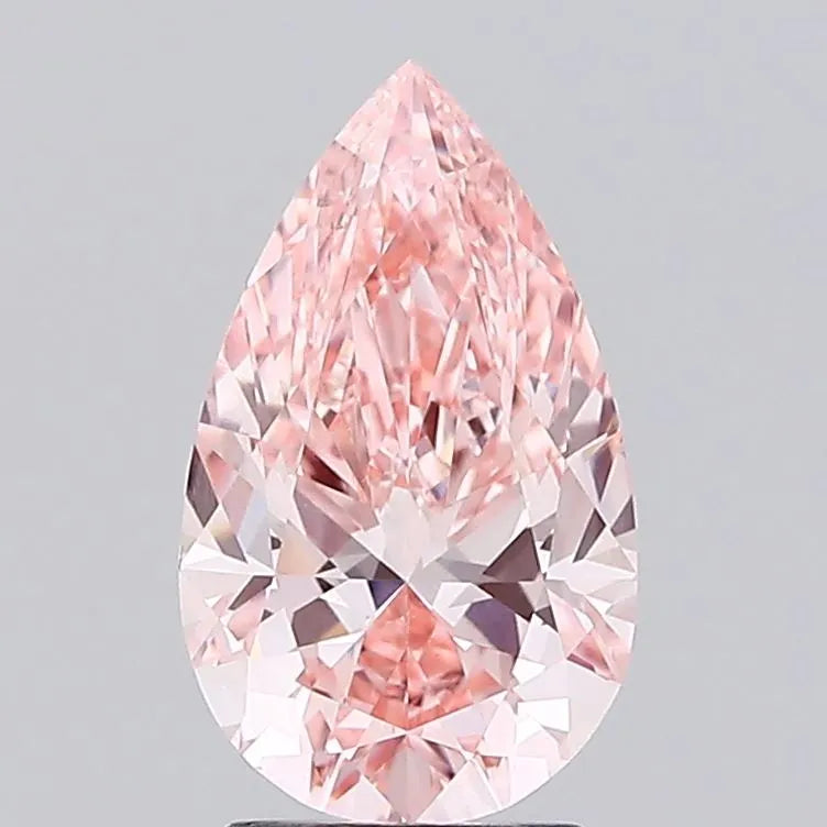 2.84ct Pear Lab Grown Diamond (Colour Fancy Vivid Pink, Clarity VS1, IGI Certified)