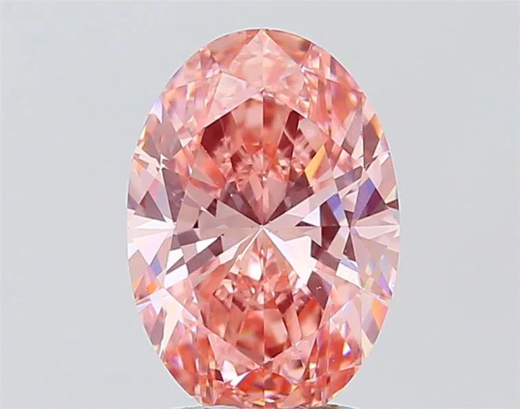 3.00ct Oval Lab Grown Diamond (Colour Fancy Vivid Pink, Clarity VS1, IGI Certified)