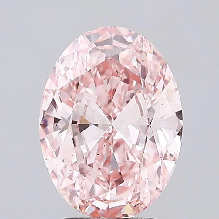 3.01ct Oval Lab Grown Diamond (Colour Fancy Vivid Pink, Clarity VS2, IGI Certified)