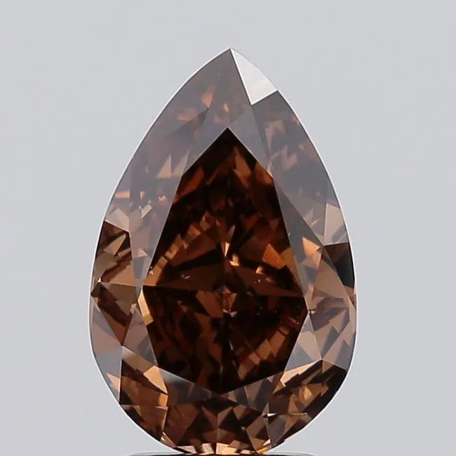 3.02ct Pear Lab Grown Diamond (Colour Fancy Brown, Clarity VS1, IGI Certified)
