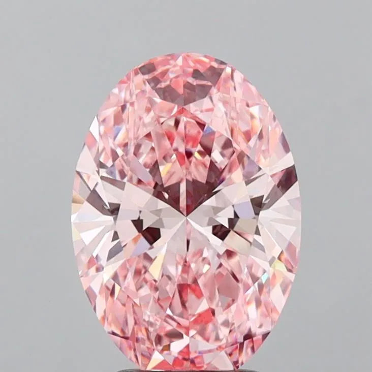 3.04ct Oval Lab Grown Diamond (Colour Fancy Vivid Pink, Clarity VS1, IGI Certified)
