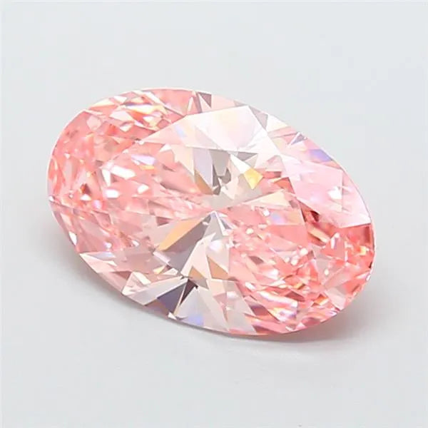 3.10ct Oval Lab Grown Diamond (Colour Fancy Vivid Pink, Clarity VS2, IGI Certified)