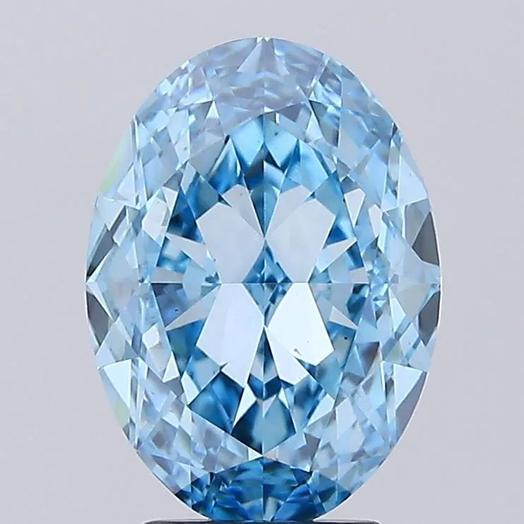 3.51ct Oval Lab Grown Diamond (Colour Fancy Vivid Blue, Clarity VS1, IGI Certified)