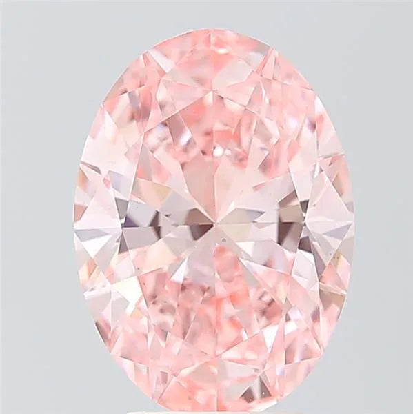 4.01ct Oval Lab Grown Diamond (Colour Fancy Vivid Pink, Clarity VS2, IGI Certified)