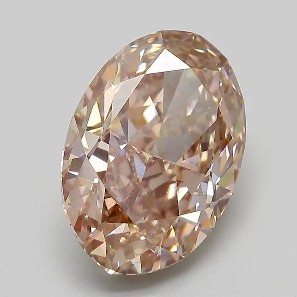 4.09ct Oval Lab Grown Diamond (Colour Brown, Clarity VS1, IGI Certified)