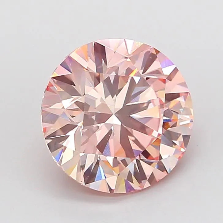 4.18ct Round Lab Grown Diamond (Colour Fancy Pink, Clarity VS1, Cut EX, IGI Certified)