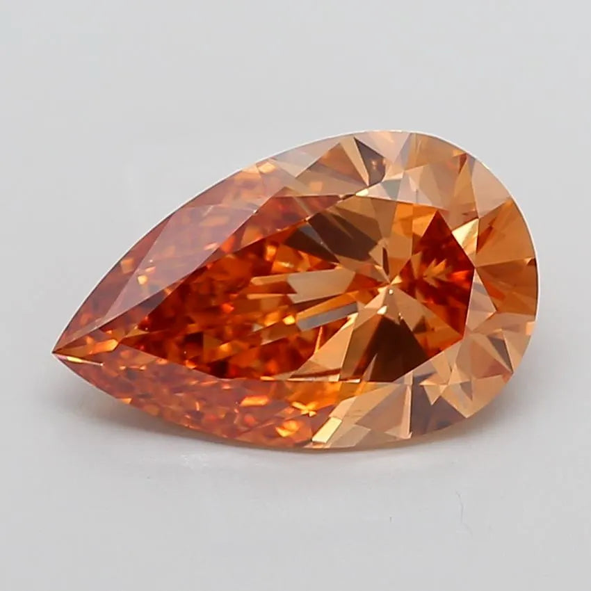 5.01ct Pear Lab Grown Diamond (Colour Fancy Orange Brown, Clarity VS2, IGI Certified)