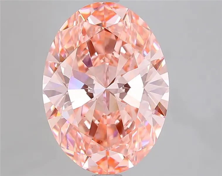 5.06ct Oval Lab Grown Diamond (Colour Fancy Vivid Pink, Clarity VS1, IGI Certified)