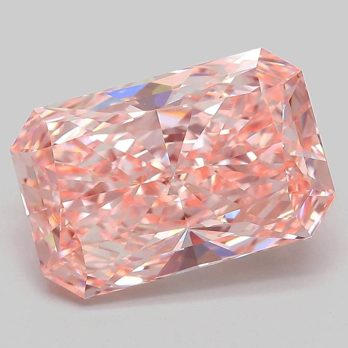 7.02ct Radiant Lab Grown Diamond (Colour Fancy Vivid Pink, Clarity VVS2, IGI Certified)