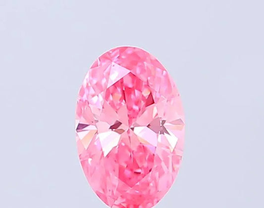 0.51ct Oval Lab Grown Diamond (Colour Fancy Vivid Pink, Clarity VVS2, IGI Certified)