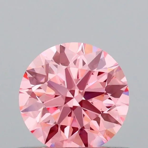 0.52ct Round Lab Grown Diamond (Colour Fancy Vivid Pink, Clarity VS1, Cut ID, IGI Certified)