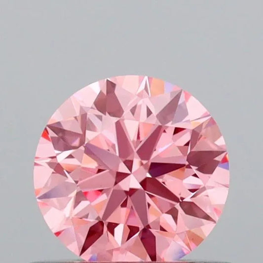 0.52ct Round Lab Grown Diamond (Colour Fancy Vivid Pink, Clarity VS1, Cut ID, IGI Certified)