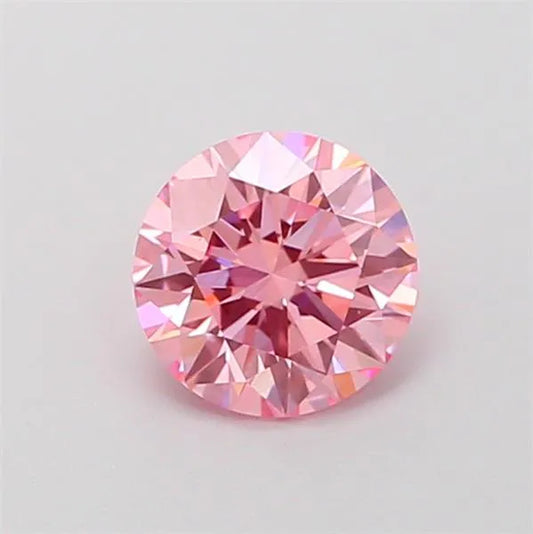 0.56ct Round Lab Grown Diamond (Colour Fancy Vivid Pink, Clarity VS1, Cut ID, IGI Certified)