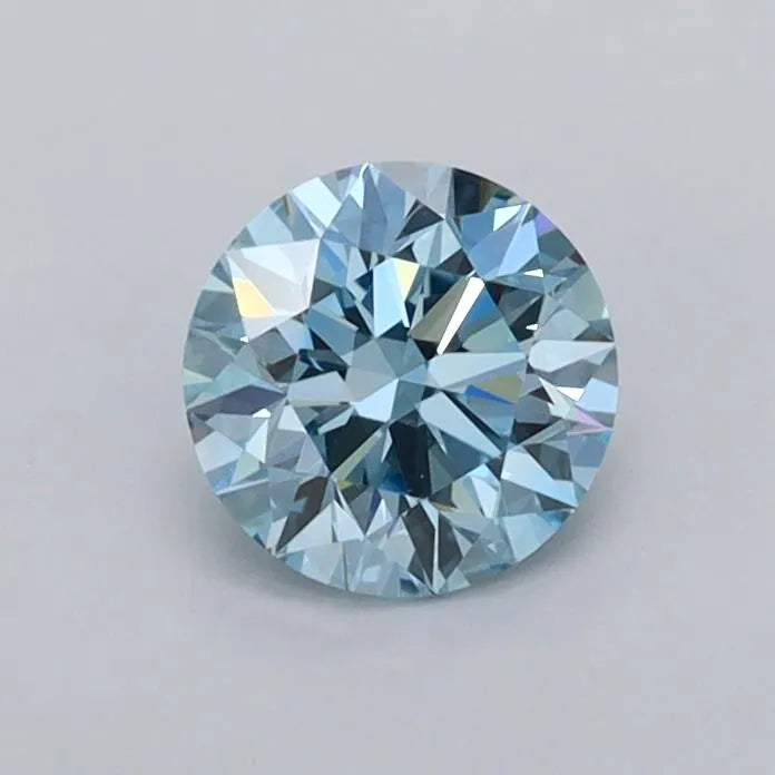 0.58ct Round Lab Grown Diamond (Colour Fancy Vivid Blue, Clarity VVS1, Cut EX, IGI Certified)