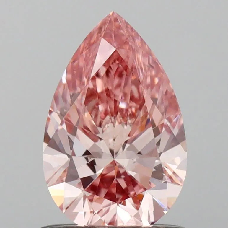 0.79ct Pear Lab Grown Diamond (Colour Fancy Vivid Pink, Clarity VS2, IGI Certified)