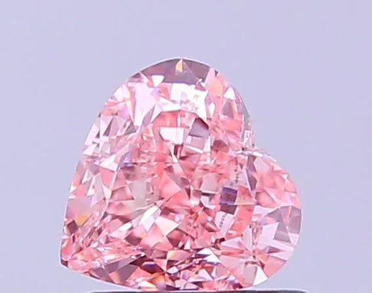 1.01ct Heart Lab Grown Diamond (Colour Fancy Vivid Pink, Clarity VVS2, IGI Certified)