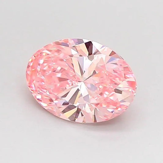 1.02ct Oval Lab Grown Diamond (Colour Fancy Vivid Pink, Clarity VS1, IGI Certified)