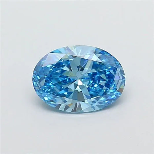 1.03ct Oval Lab Grown Diamond (Colour Fancy Vivid Blue, Clarity VS1, IGI Certified)