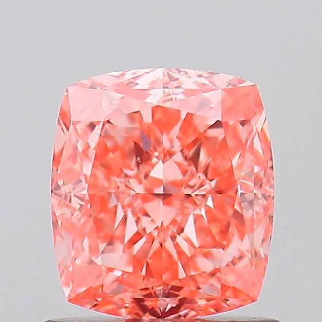 1.18ct Cushion modified Lab Grown Diamond (Colour Fancy Vivid Pink Orange, Clarity VS2, IGI Certified)