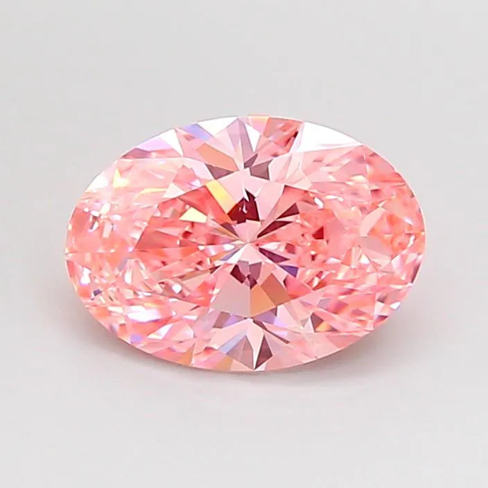 1.56ct Oval Lab Grown Diamond (Colour Fancy Vivid Pink, Clarity VVS2, IGI Certified)