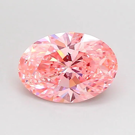 1.56ct Oval Lab Grown Diamond (Colour Fancy Vivid Pink, Clarity VVS2, IGI Certified)