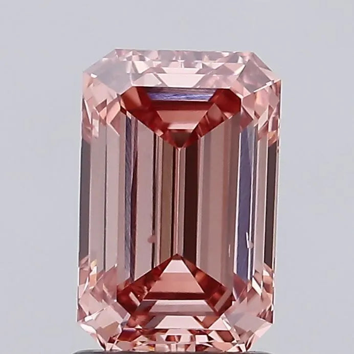 1.57ct Emerald Lab Grown Diamond (Colour Fancy Intense Brownish Pink, Clarity VS2, IGI Certified)