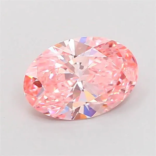 1.60ct Oval Lab Grown Diamond (Colour Fancy Vivid Pink, Clarity VVS2, IGI Certified)