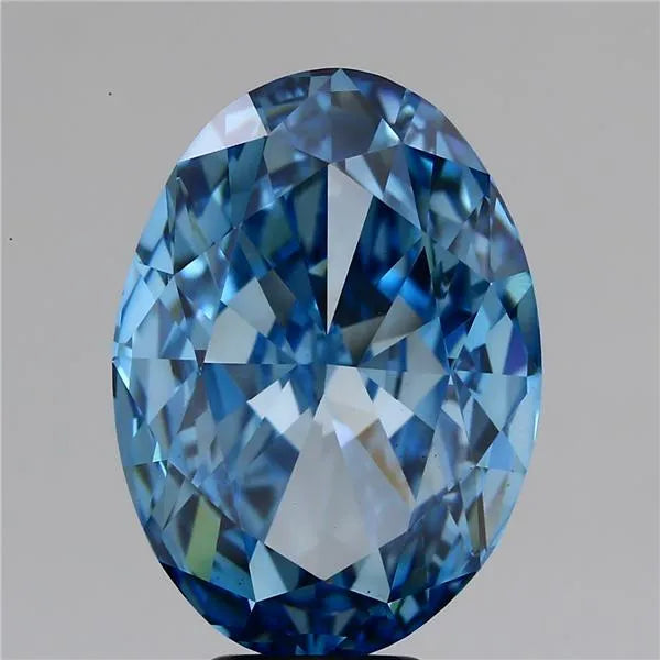10.04ct Oval Lab Grown Diamond (Colour Fancy Intense Blue, Clarity VS1, IGI Certified)