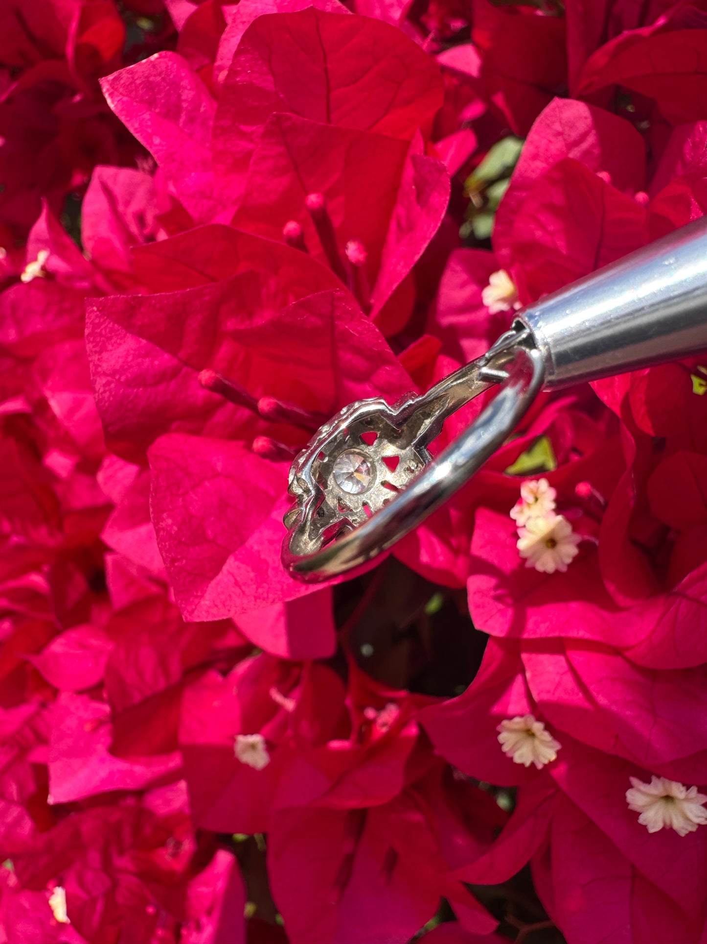 Vintage White Gold Art Deco Ring 0.5ct Natural Diamond