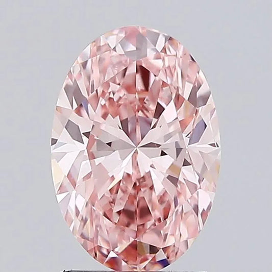 2.00ct Oval Lab Grown Diamond (Colour Fancy Vivid Pink, Clarity VS2, IGI Certified)