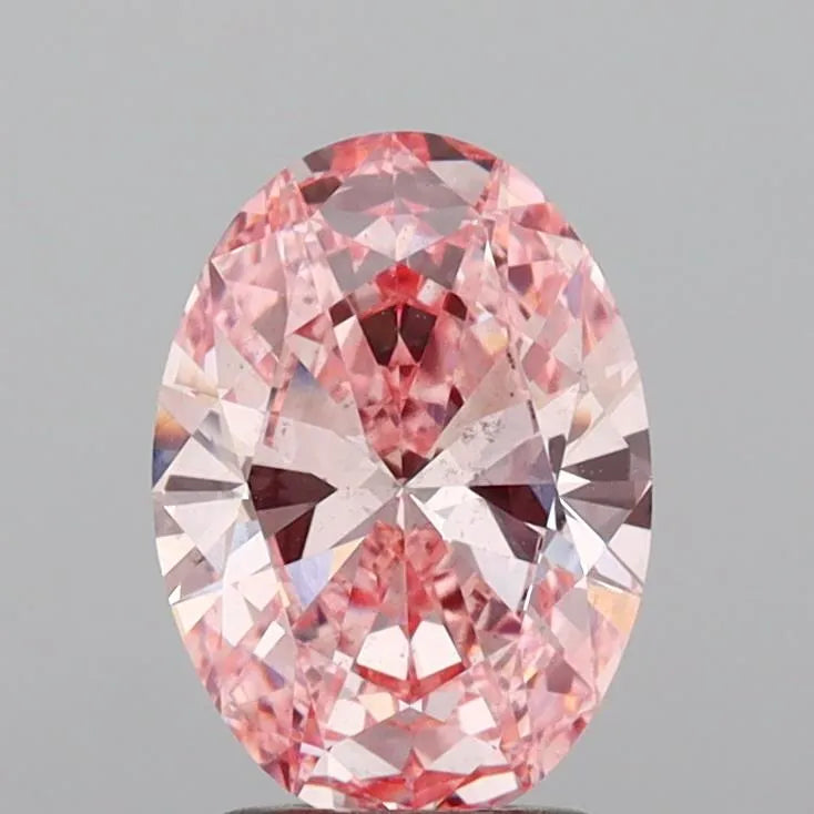 2.00ct Oval Lab Grown Diamond (Colour Fancy Vivid Pink, Clarity VS2, IGI Certified)