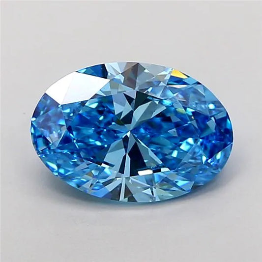 2.02ct Oval Lab Grown Diamond (Colour Fancy Vivid Blue, Clarity VS2, IGI Certified)