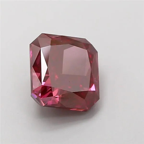 2.06ct Square radiant Lab Grown Diamond (Colour Fancy Vivid Pink, Clarity SI1, IGI Certified)