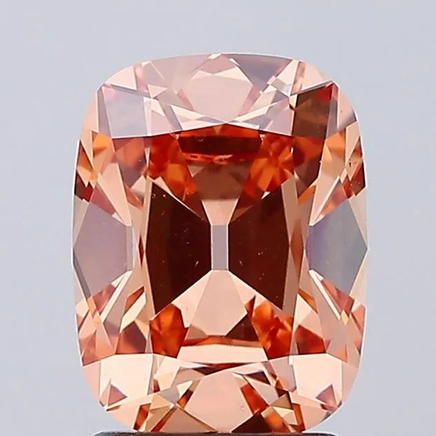 2.07ct Cushion brilliant Lab Grown Diamond (Colour Fancy Intense Pinkish Orange, Clarity VS1, IGI Certified)