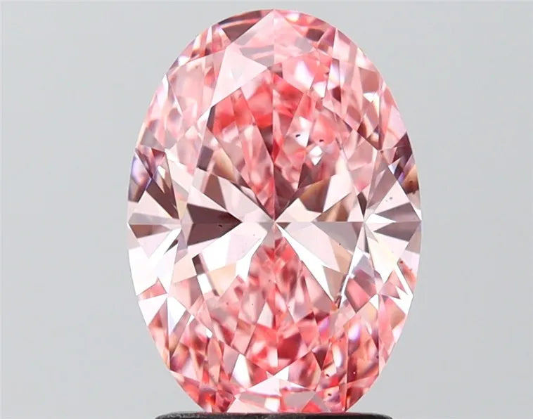 2.08ct Oval Lab Grown Diamond (Colour Fancy Vivid Pink, Clarity VS2, IGI Certified)
