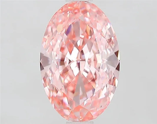 2.09ct Oval Lab Grown Diamond (Colour Fancy Intense Orangey Pink, Clarity VVS2, IGI Certified)