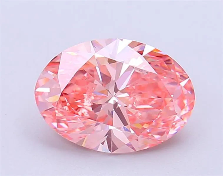 2.10ct Oval Lab Grown Diamond (Colour Fancy Vivid Pink, Clarity VVS2, IGI Certified)
