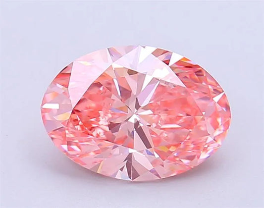 2.10ct Oval Lab Grown Diamond (Colour Fancy Vivid Pink, Clarity VVS2, IGI Certified)