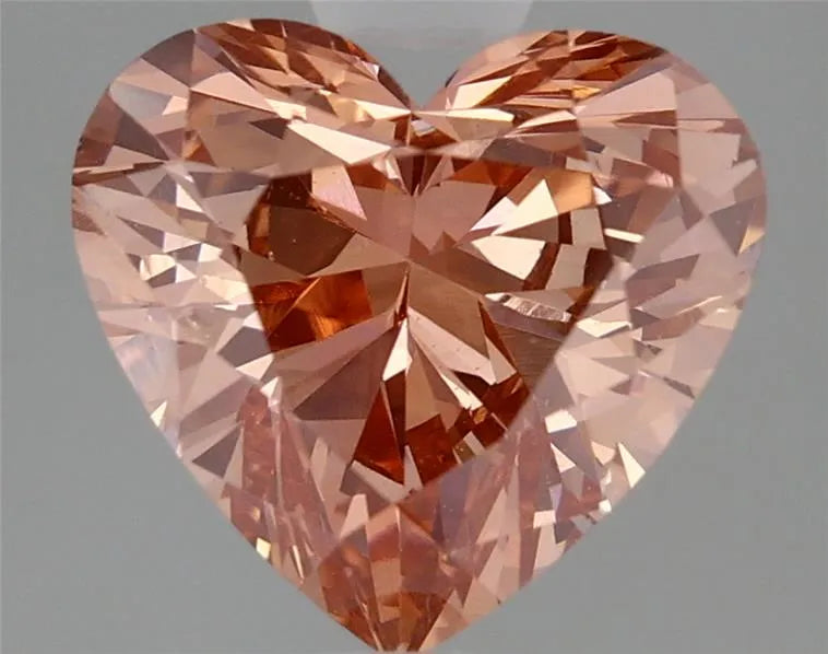 2.11ct Heart Lab Grown Diamond (Colour Fancy Intense Brown Pink, Clarity VS2, Cut GD, IGI Certified)