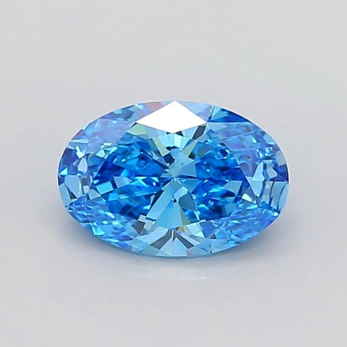 2.19ct Oval Lab Grown Diamond (Colour Fancy Vivid Blue, Clarity VS2, IGI Certified)