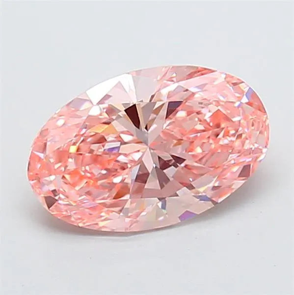 2.19ct Oval Lab Grown Diamond (Colour Fancy Vivid Pink, Clarity VVS2, IGI Certified)