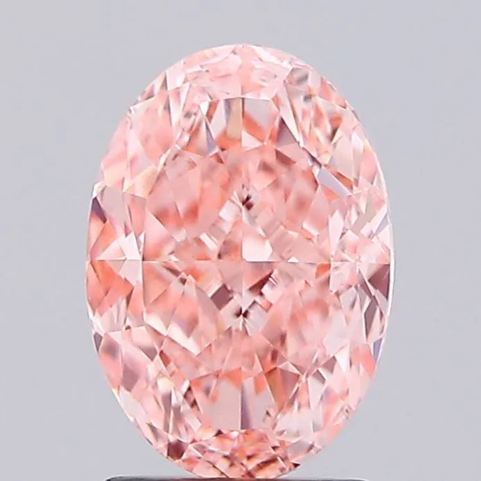 2.50ct Oval Lab Grown Diamond (Colour Fancy Intense Orangey Pink, Clarity VVS2, IGI Certified)